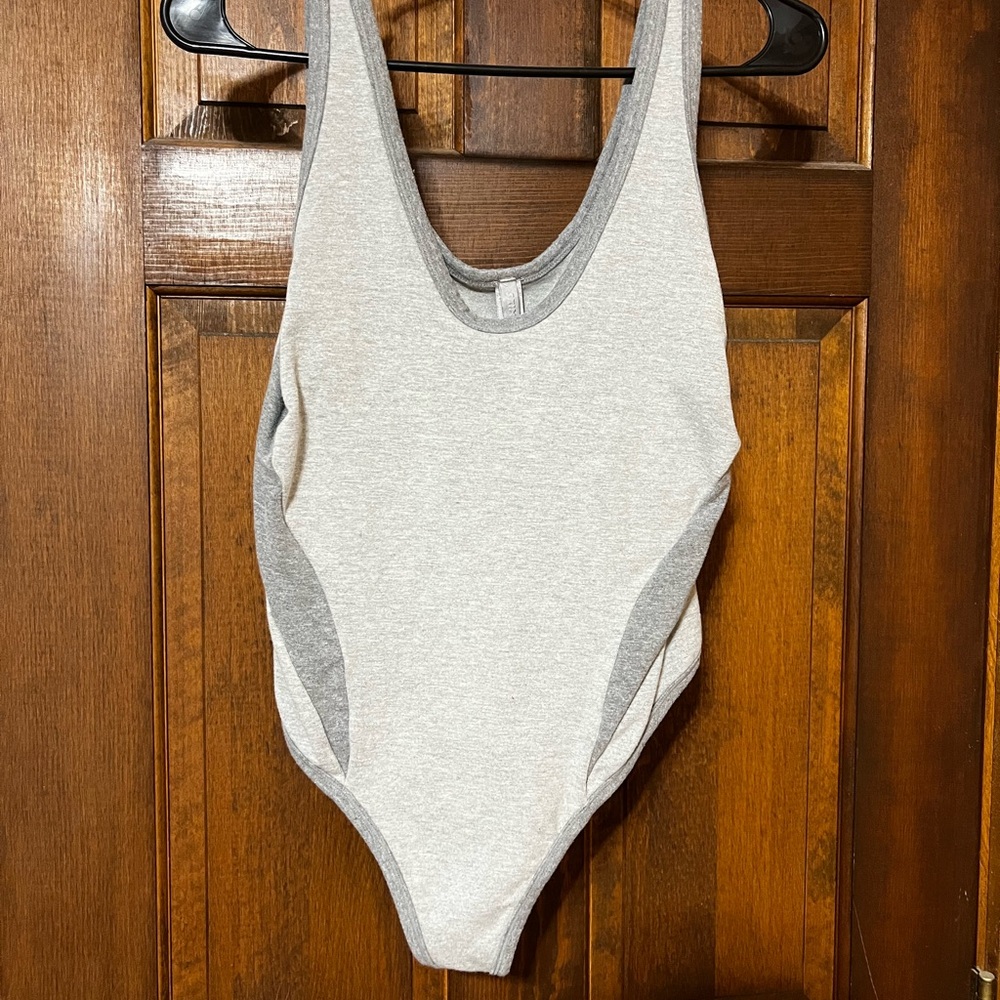 Skims Heather Gray Outdoor Basics Thong Bodysuit